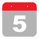 calendar, event, fifth, five, hovytech, schedule, time svg vector icon