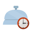 front,desk,clock icon