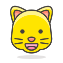 cat, face, grinning svg vector icon