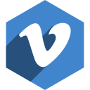 hexagon, media, shadow, social, vimeo svg vector icon
