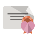 certificate,heart icon