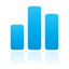bar, blue, chart icon