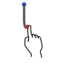 gestureworks, l, letter, lowercase, stroke icon