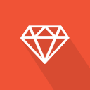 back-end, long shadow, programming language, rails, ruby, web, web technology svg vector icon