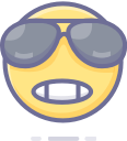 cool, emoji, emot, face, smiley svg vector icon