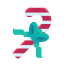 bow, candy, cane, ribbon, sweets svg vector icon