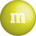 chocolate, color, colour, m&m, yellow icon
