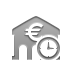 bank,euro,clock icon