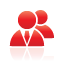 red, users icon