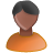 male, orange, user icon