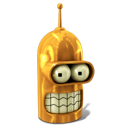 bender, futurama, golden, robot icon