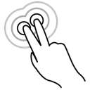 finger, gestureworks, tap, triple, two icon