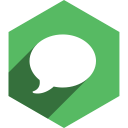 hexagon, imessage, media, shadow, social svg vector icon