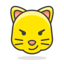 cat, face, smile, with, wry svg vector icon