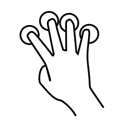 finger, four, gestureworks, tap icon