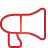 basic, megaphone, red icon