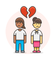 breakup, couple, lesbian svg vector icon