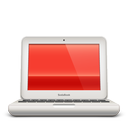 macbook, red, soda icon
