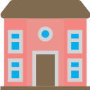 circle, front, house, huge, view, windows, with svg vector icon
