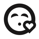 emoji, emot, heart, kiss, kissy face, love, thick lines svg vector icon