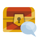 treasure,chest,speech,bubble icon