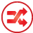basic, button, red, shuffle icon