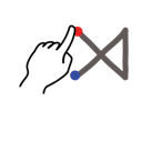 gestureworks, multiply, stroke icon