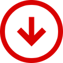 arrow, direction, down, negative, trend icon