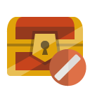 treasure,chest,cancel icon
