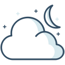 cloud, moon, night, weather svg vector icon