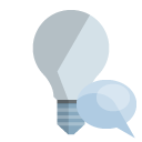 ligthbulb,off,speech,bubble icon