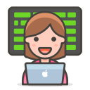 2, technologist, woman svg vector icon