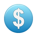 blue, currency, dollar, funding, investment icon