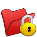 folder, locked, red icon