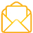 basic, mail, open, yellow icon