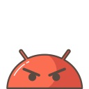 android, angry, emoji, mobile, mood, robot, upset svg vector icon