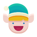 elf, emoji, emot, happy, smile svg vector icon