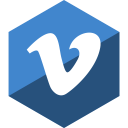gloss, hexagon, media, social, vimeo svg vector icon