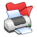 folder, printer, red icon