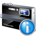 camera, info icon
