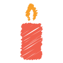 birthday, candle, celebration, christmas, fire, light, scribble svg vector icon