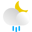 cloud, forecast, moon, night, precipitation, rain, weather svg vector icon