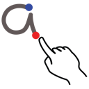 a, gestureworks, letter, lowercase, stroke icon
