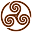 brown,wheeled,triskelion,knot,knotting icon
