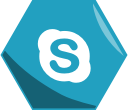 hexagon, media, networking, skype, social svg vector icon