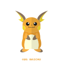 electr, kanto, pokemon, raichu svg vector icon