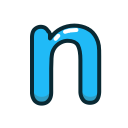 blue, letter, lowercase, n svg vector icon
