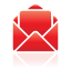 mail, open, red icon