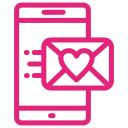love, message, smartphone, valentine svg vector icon