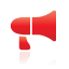 megaphone, red icon